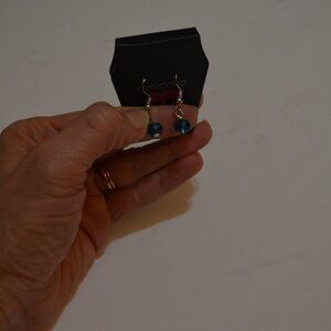 Paparazzi (R) Glass Blue Faceted Beads on Silverton Wire Hooks Hanging Earrings